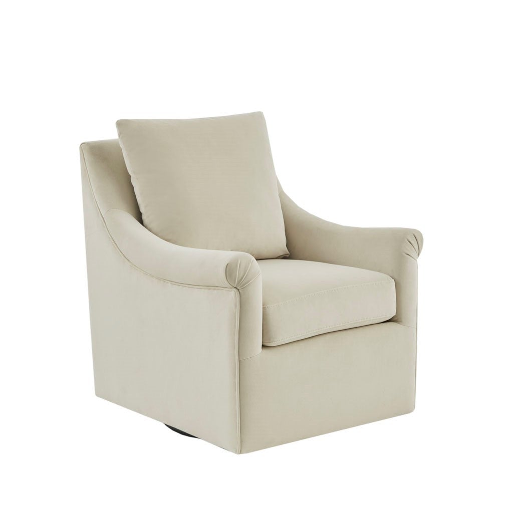 Cream velvet best sale swivel chair